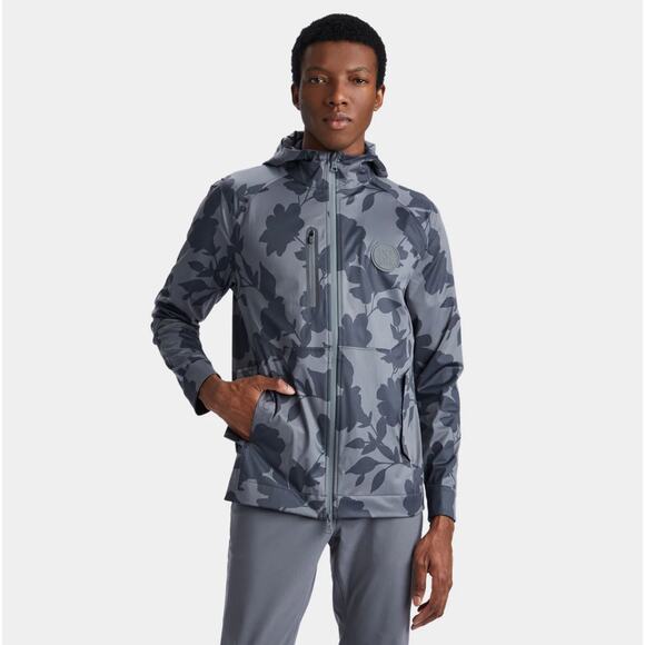 NWOT G/FORE Tonal Floral Weather Resistant Repeller Jacket Hooded Sz S Charcoal